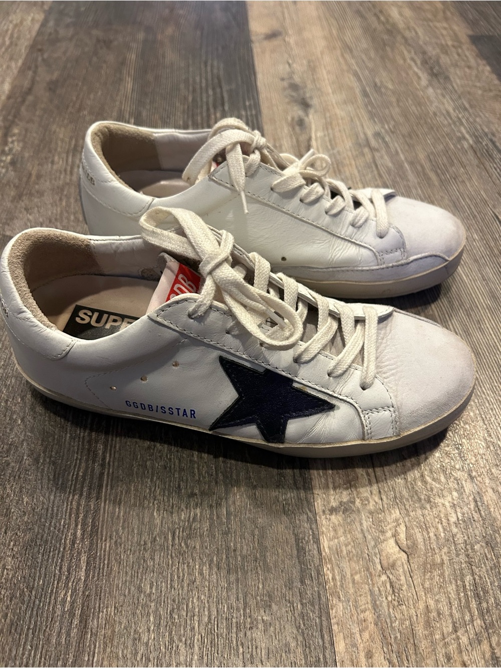 Golden Goose Super-Star Sneakers White & Navy